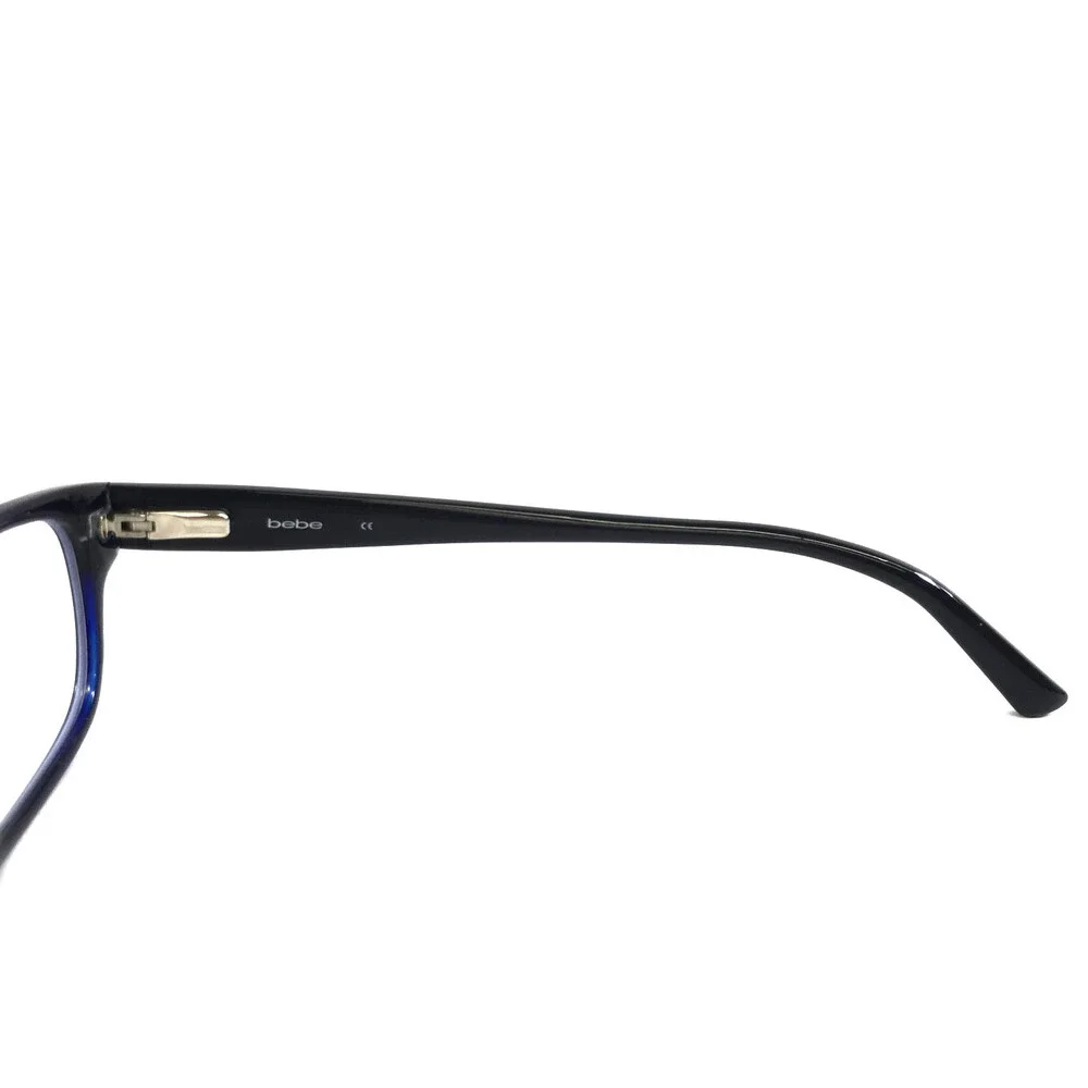 Bebe Eyeglasses Frames BB5183 410 NAVY Blue White Rectangle Floral 51-16-135